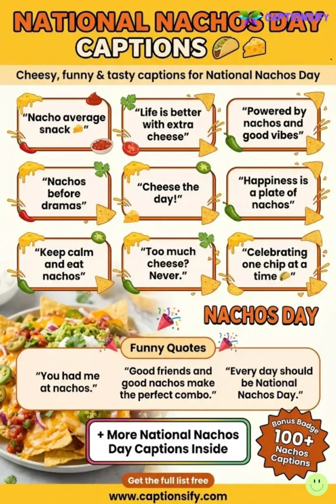 Fun National Nachos Day Captions For Instagram