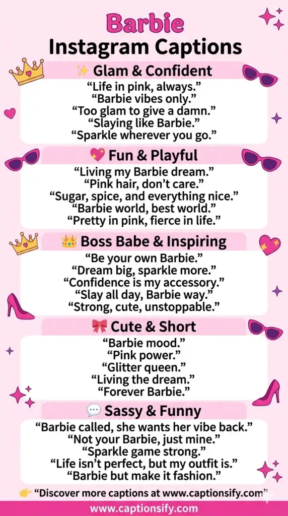 Fun and Playful Barbie Instagram Captions for Photos
