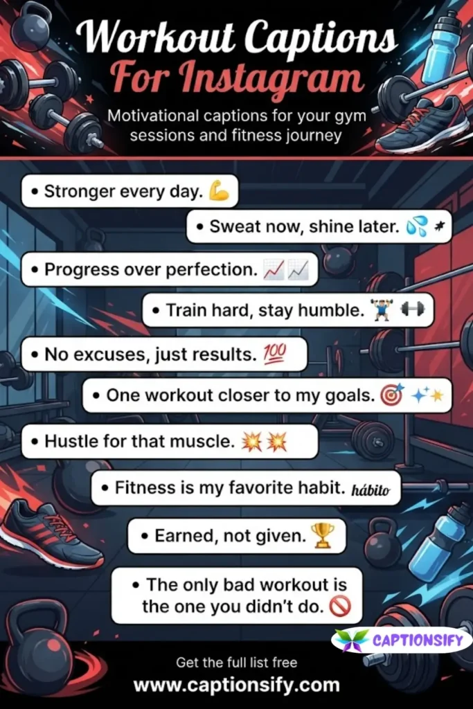 Short And Catchy Workout Captions For Instagram