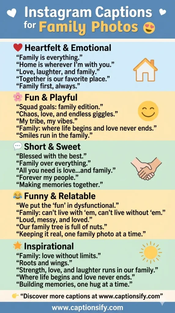 Short And Sweet Captions For Family Photos