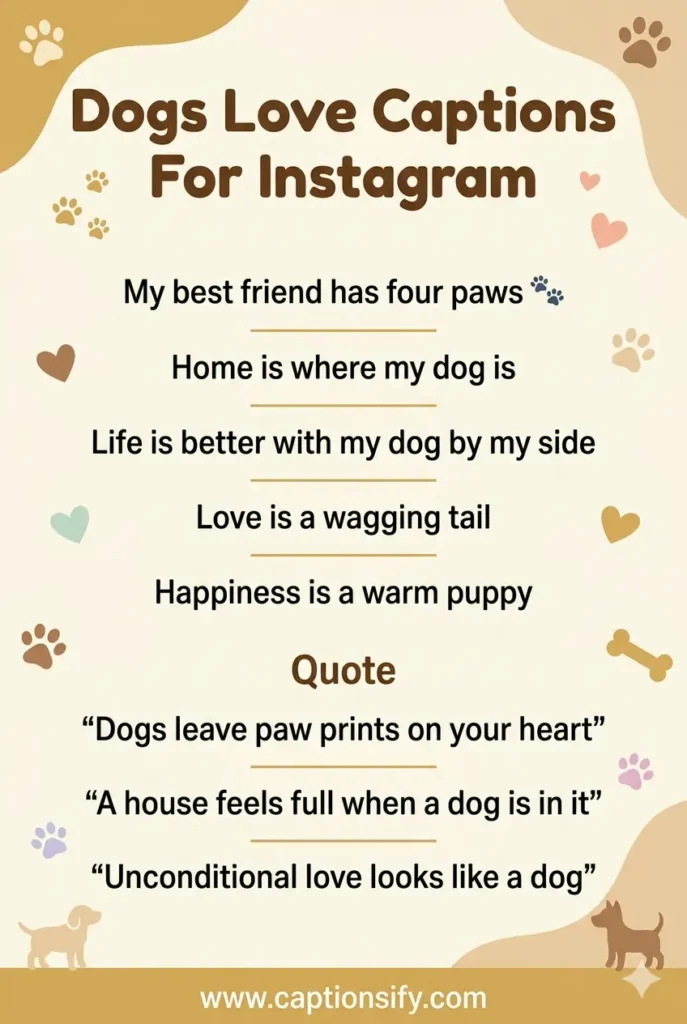 Short And Sweet Dog Love Quotes For Your Posts