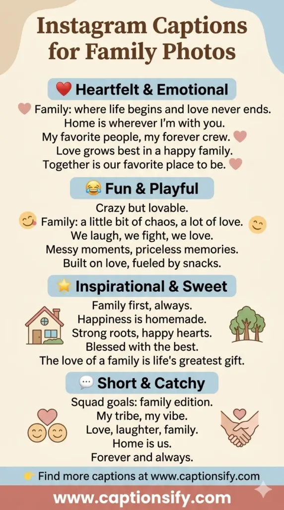 Short And Sweet Family Photo Captions