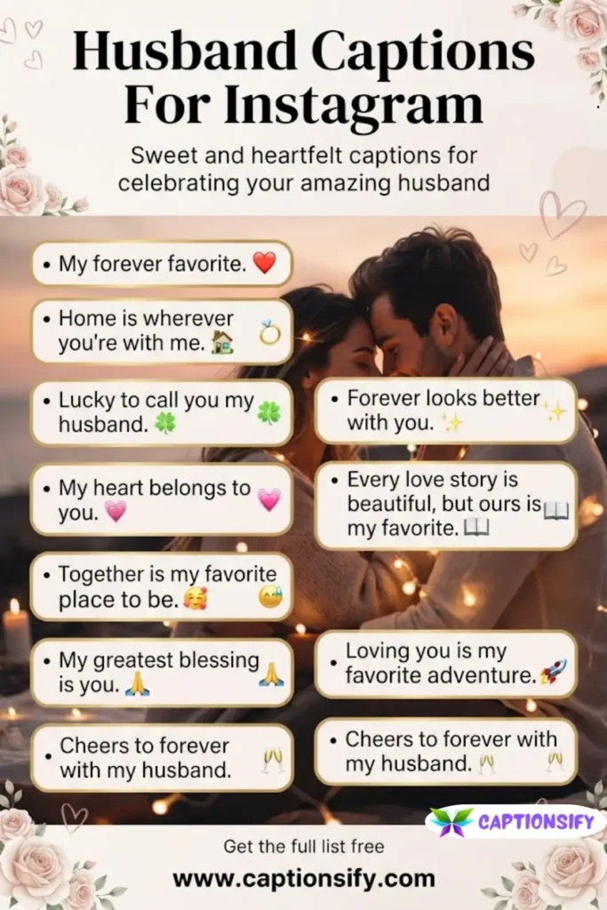 Short And Sweet Husband Captions For Quick Posts