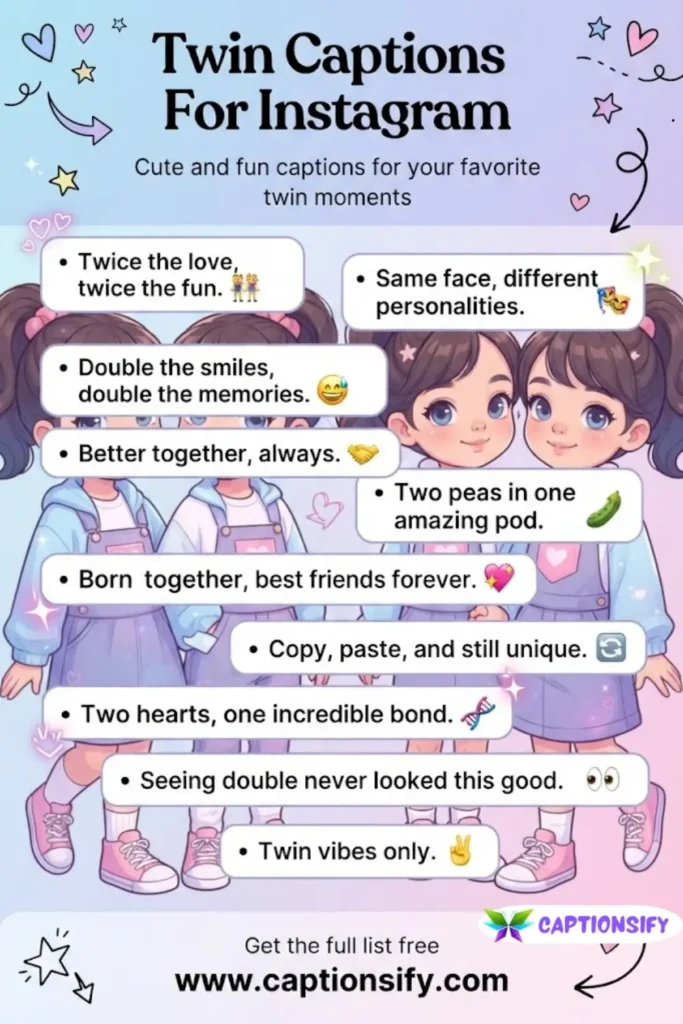 Short And Sweet Twin Captions That Impress