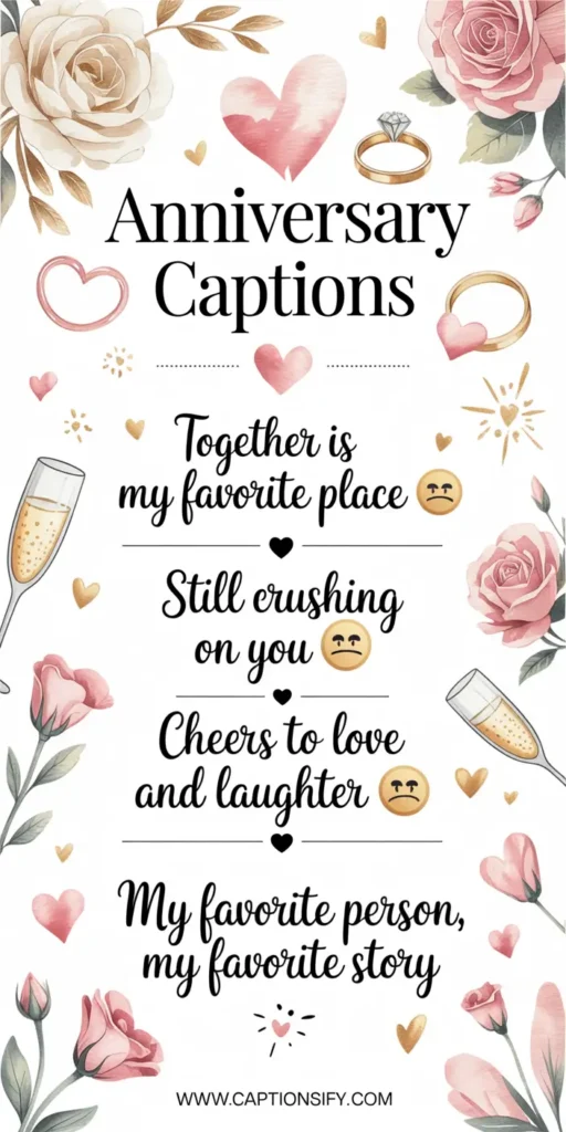 Short Anniversary Captions for Instagram