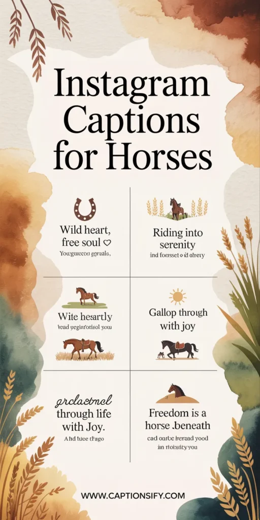 Short Captions For Instagram Featuring Horses