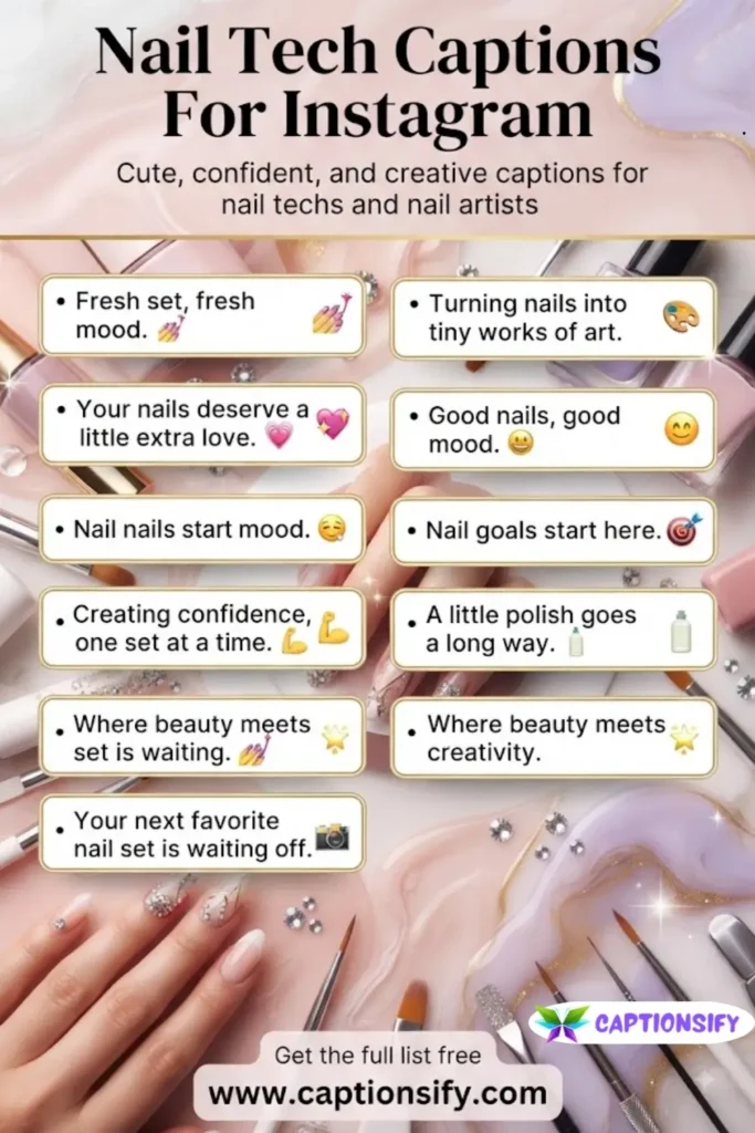 Short and Sweet Nail Tech Instagram Captions