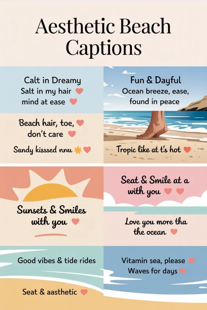 Aesthetic Beach Captions for Instagram That Shine