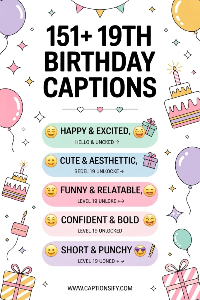 Creative 19th Birthday Captions for Instagram