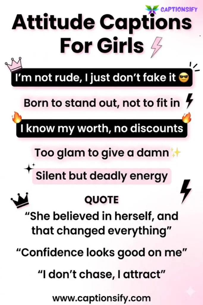 Creative Attitude Captions For Instagram