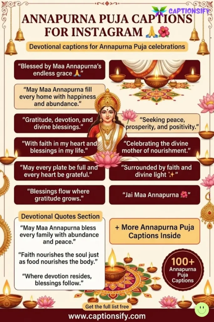 Creative Captions for Instagram During Annapurna Puja