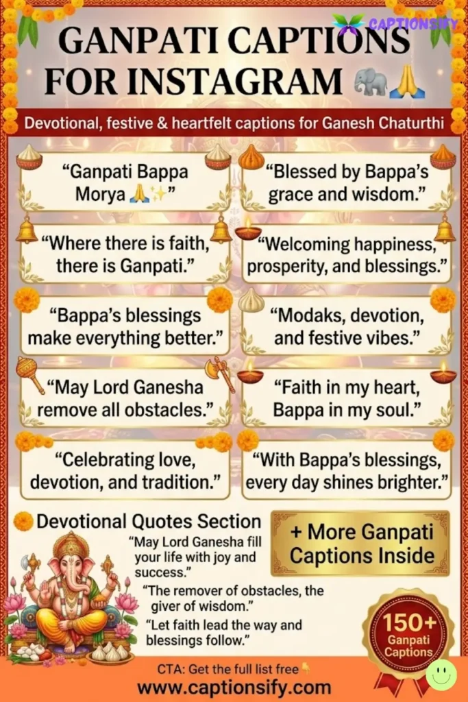 Creative Ganpati Captions For Instagram