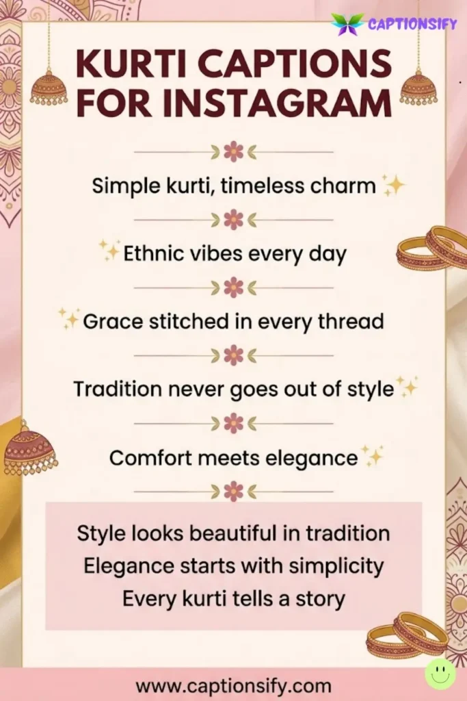 Creative Instagram Captions For Your Kurti Style