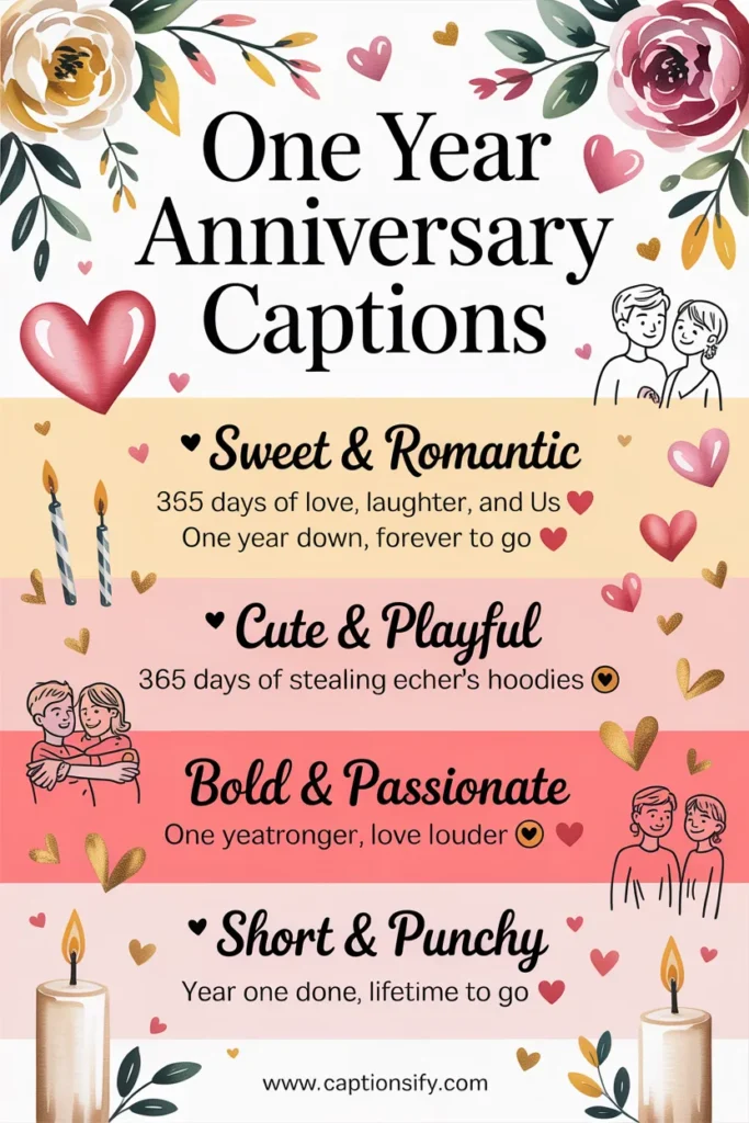 Creative One Year Anniversary Captions for Instagram