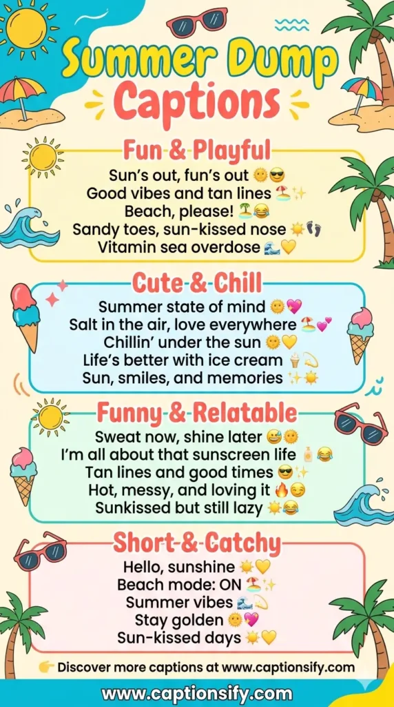 Creative Summer Dump Captions For Instagram