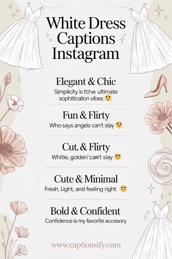 Cute White Dress Captions For Instagram