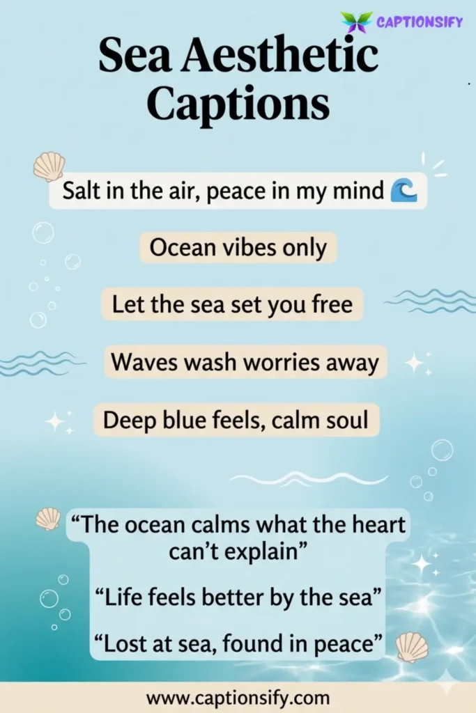 Dreamy Sea Aesthetic Captions for Instagram