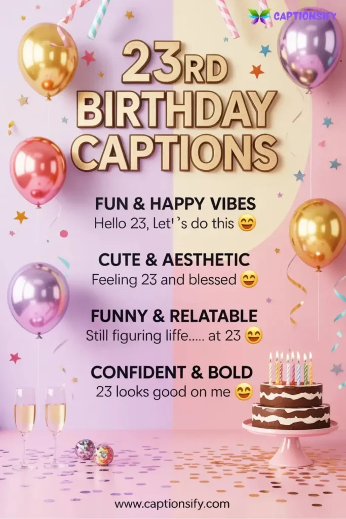 Fun And Creative 23rd Birthday Captions For Instagram