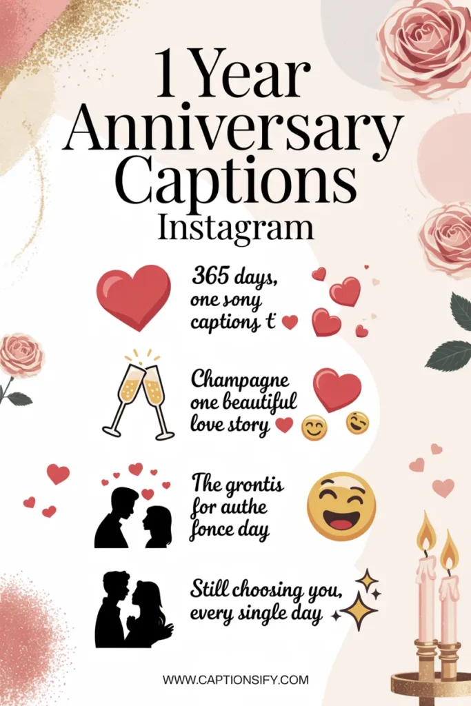 Short 1 Year Anniversary Captions For Instagram