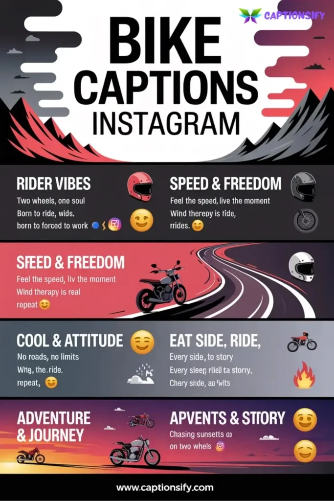 Short Bike Captions for Instagram