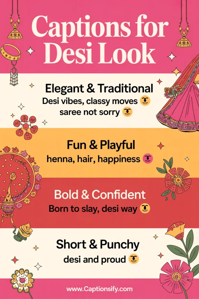 Short Captions For Instagram Desi Look