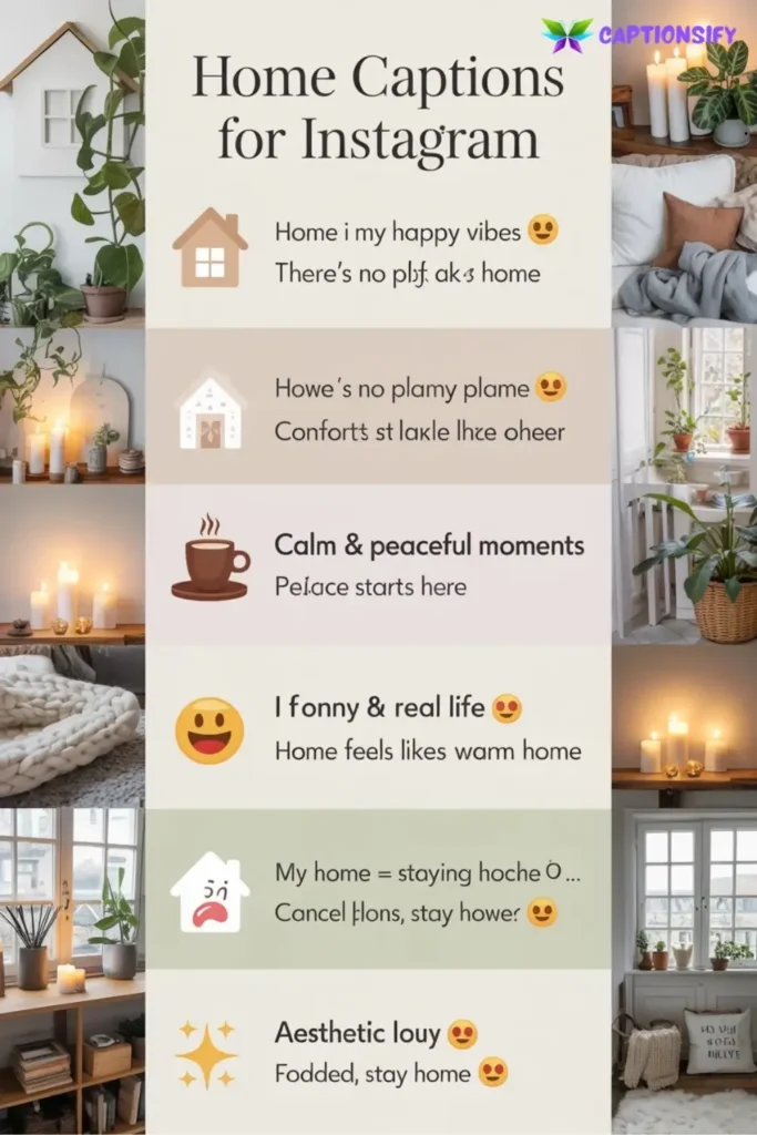 Short Home Captions for Instagram