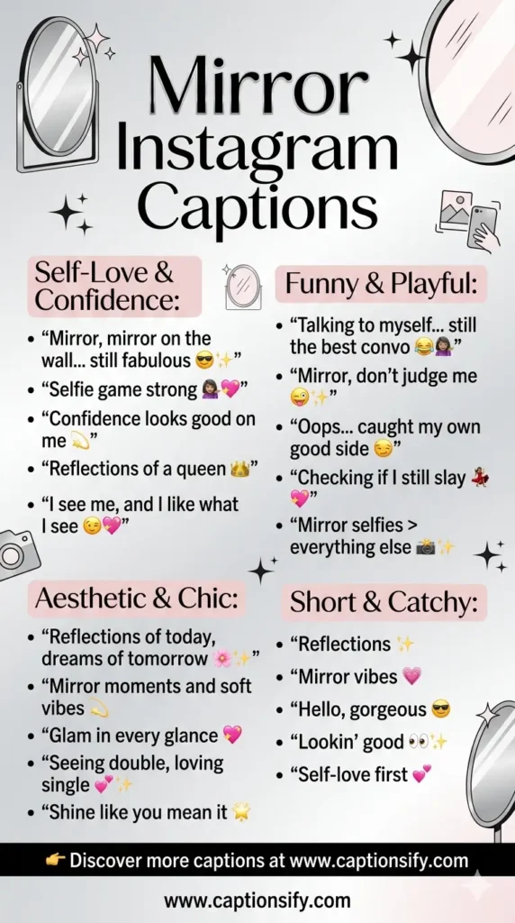 Short Mirror Captions For Instagram