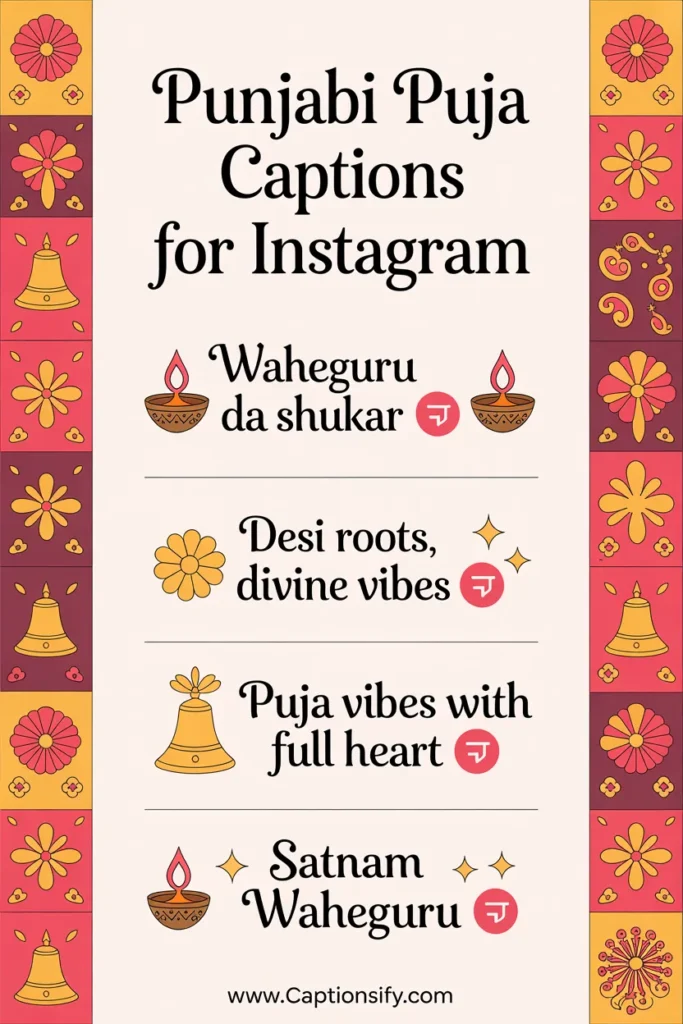 Short Punjabi Puja Captions for Instagram Moments