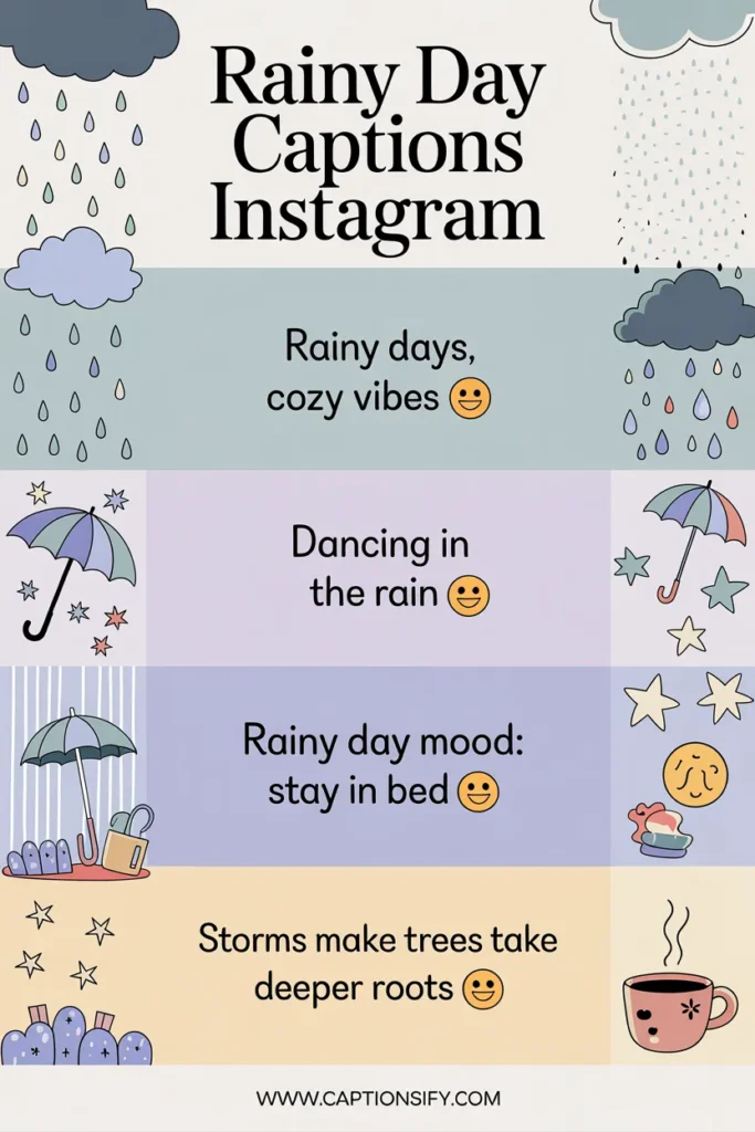 Short Rainy Day Captions for Instagram