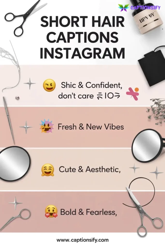 Trendy Short Hair Captions For Instagram Posts