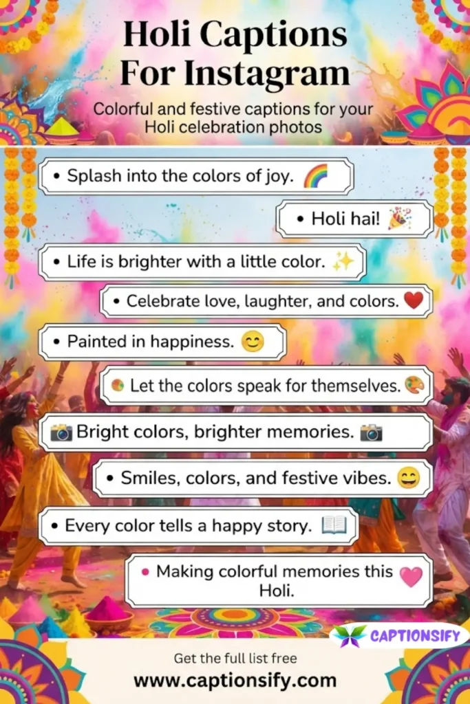 Creative Instagram Captions For Holi