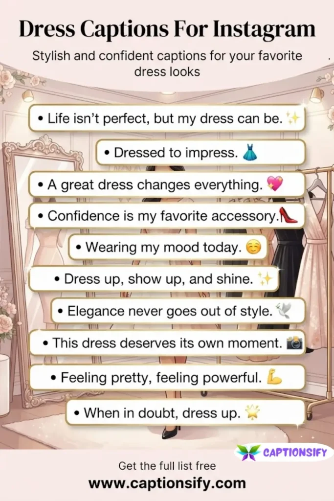 Inspirational Dress Captions to Elevate Your Style